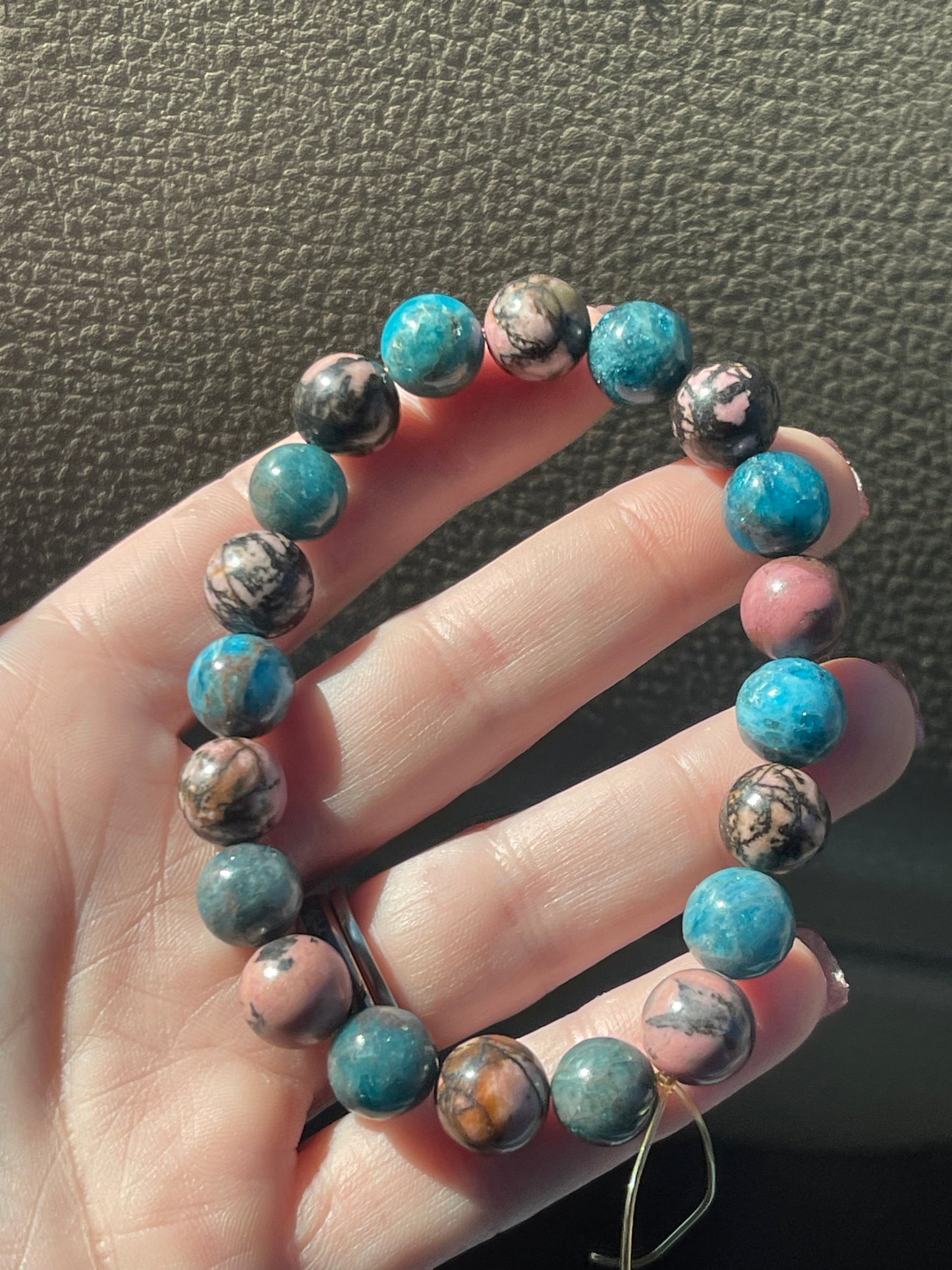 Rhodonite & Blue Apatite 10mm bracelet