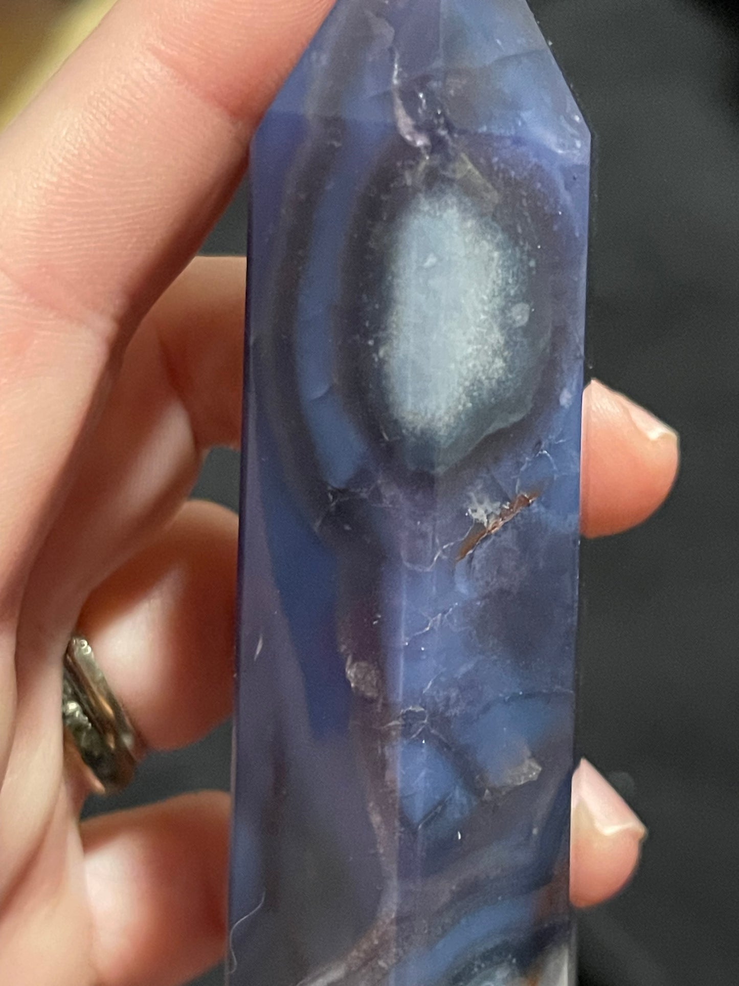 Blue Flower Agate Tower J (UV)