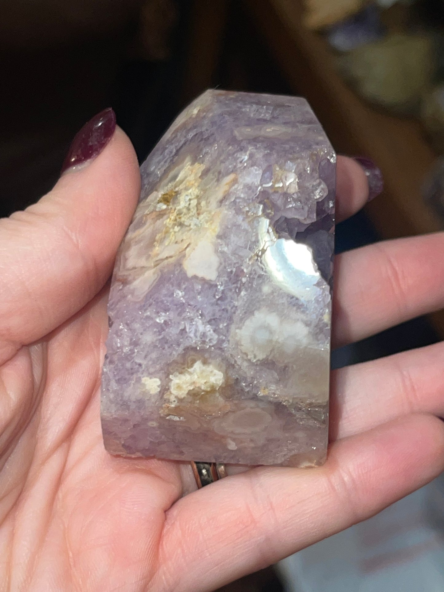 Pink Amethyst Flower Agate Freeform A