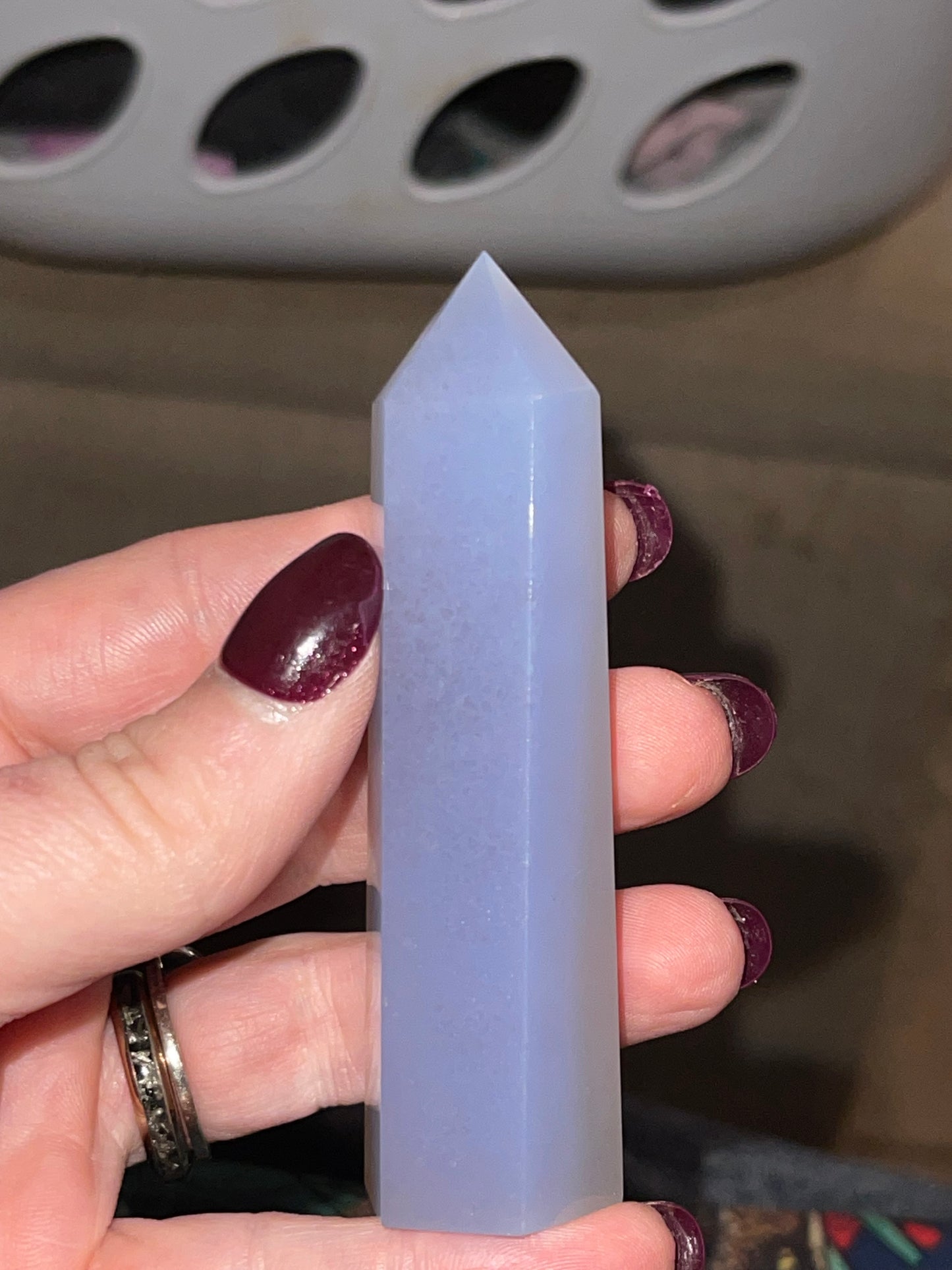 Blue Lace Agate Tower (minimal banding)