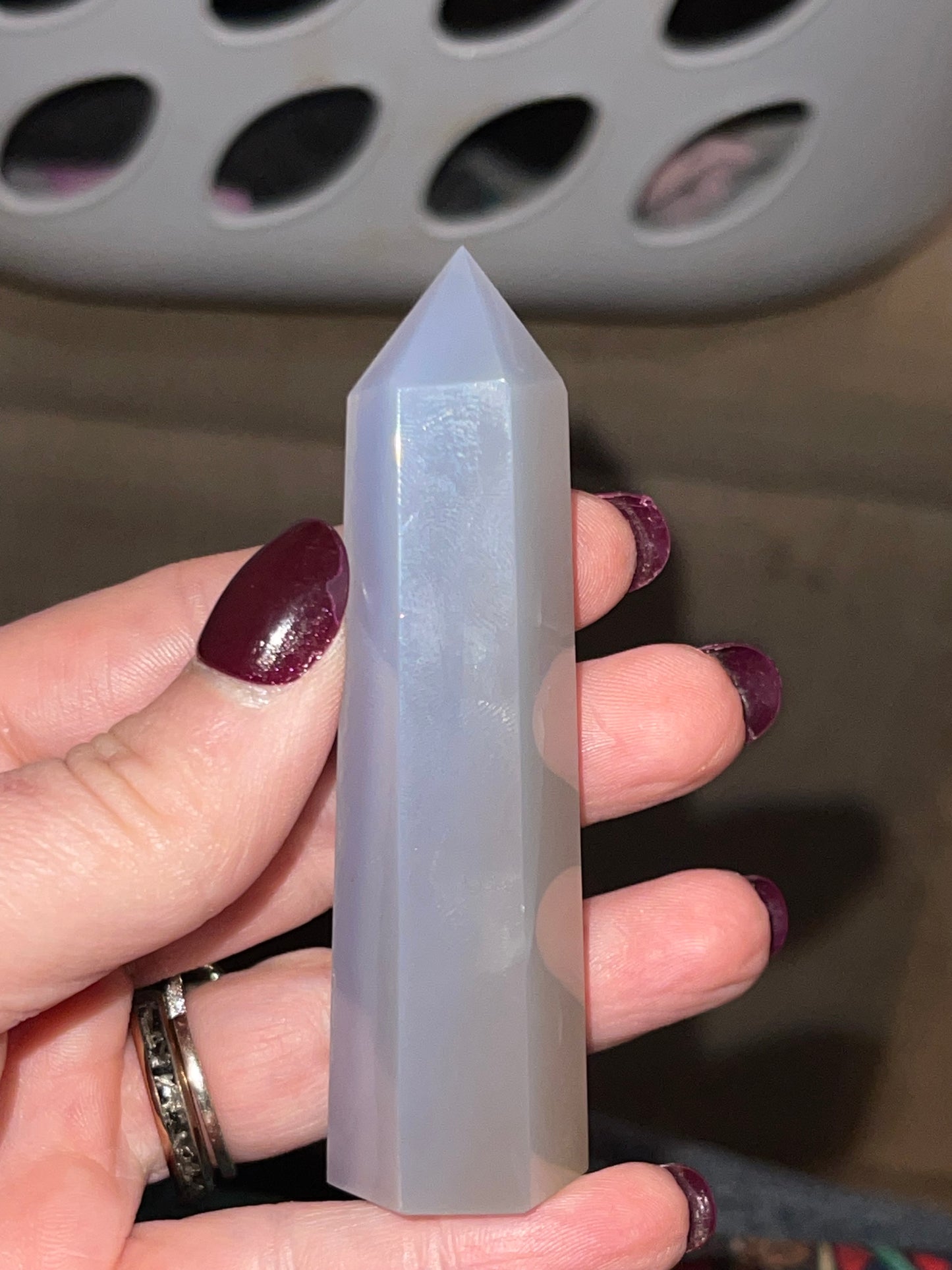 Blue Lace Agate Tower (minimal banding)