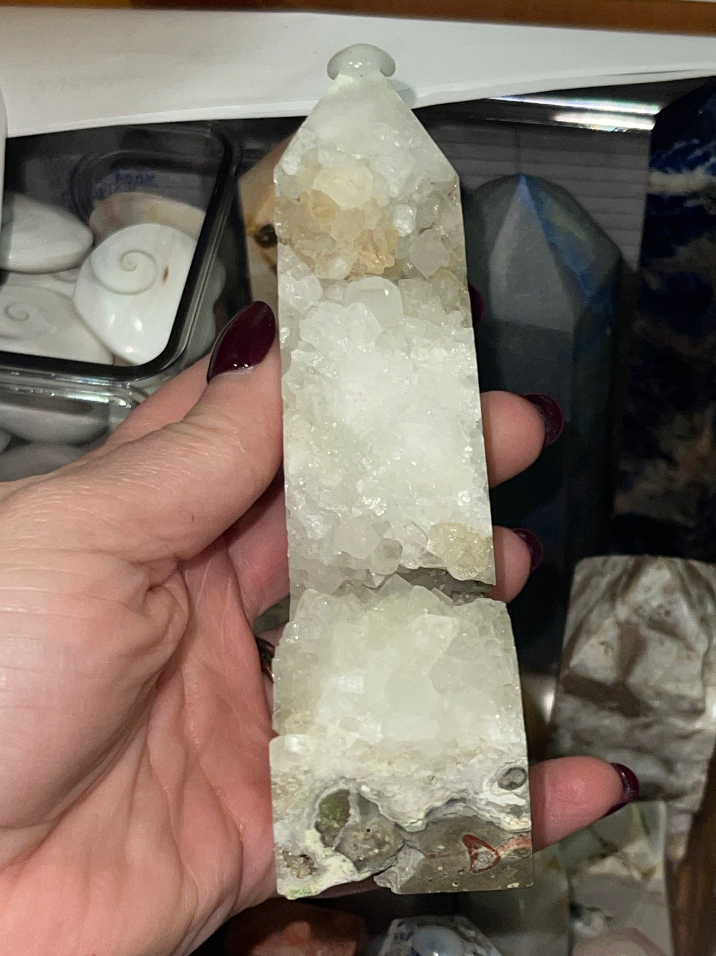 Druzy Quartz L shaped Tower (unknown crystal mineral)