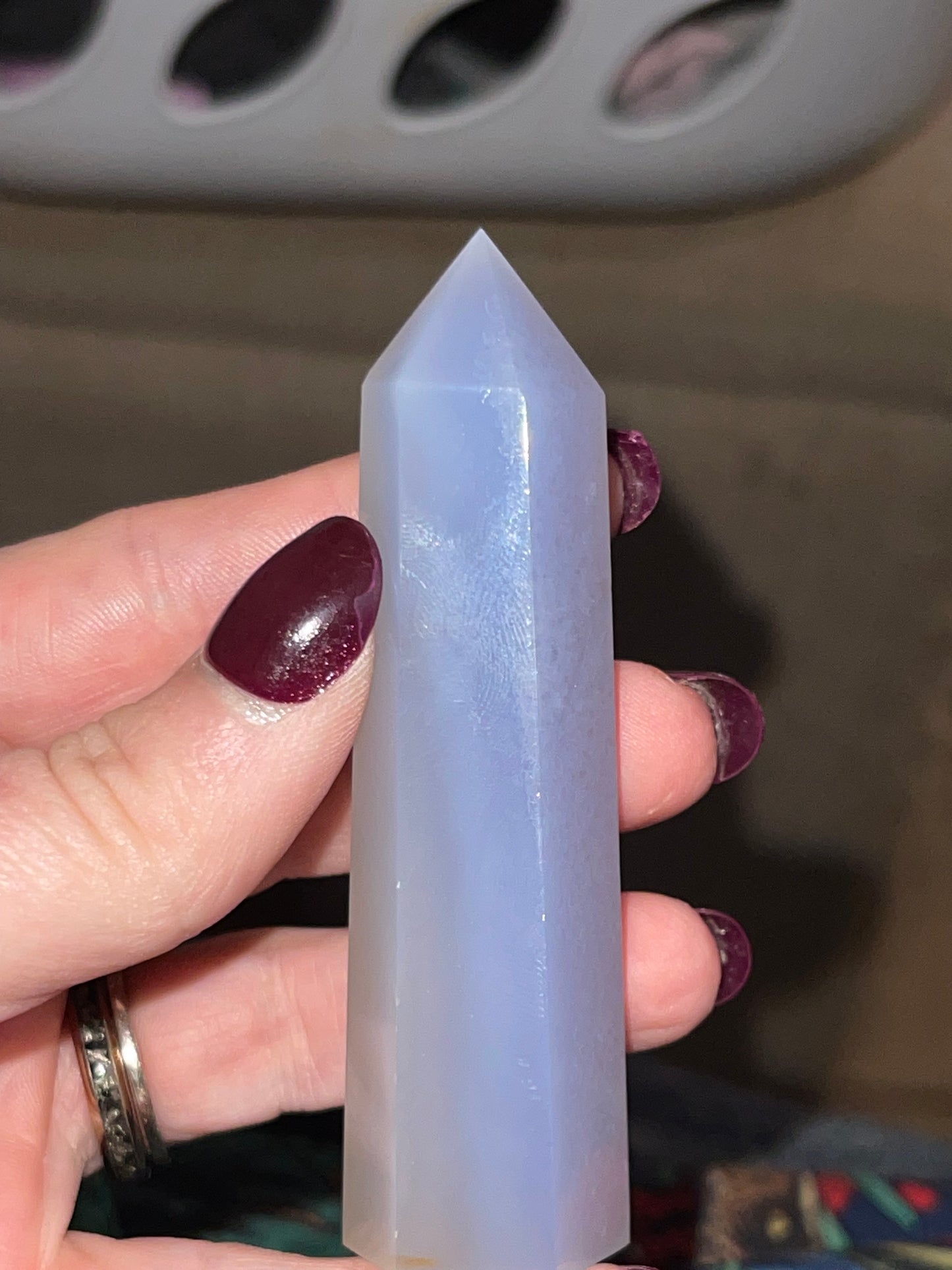 Blue Lace Agate Tower (minimal banding)