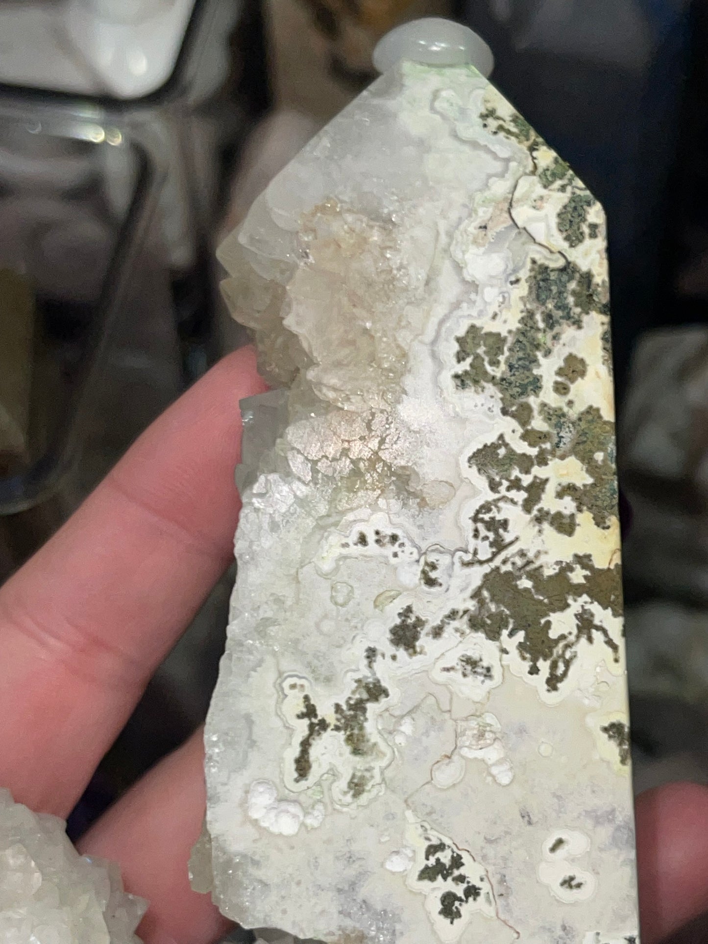 Druzy Quartz L shaped Tower (unknown crystal mineral)