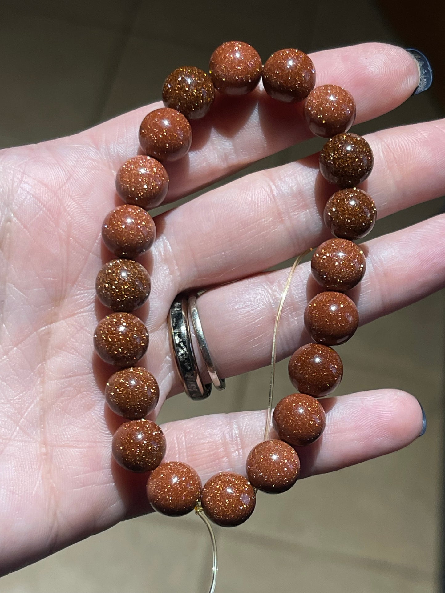 Red Goldstone/Sandstone 10mm bracelet (manmade)