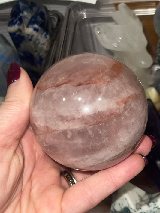 Untreated Fire Quartz Sphere