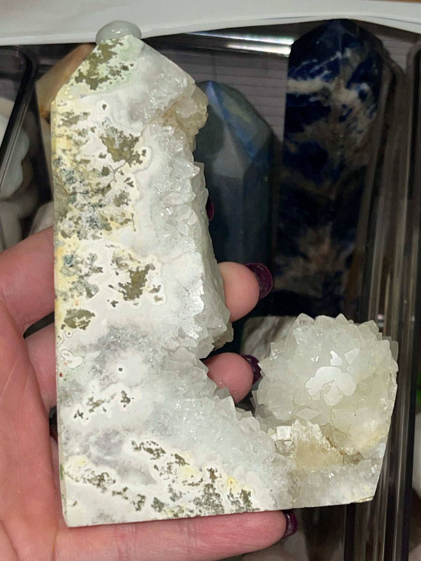 Druzy Quartz L shaped Tower (unknown crystal mineral)