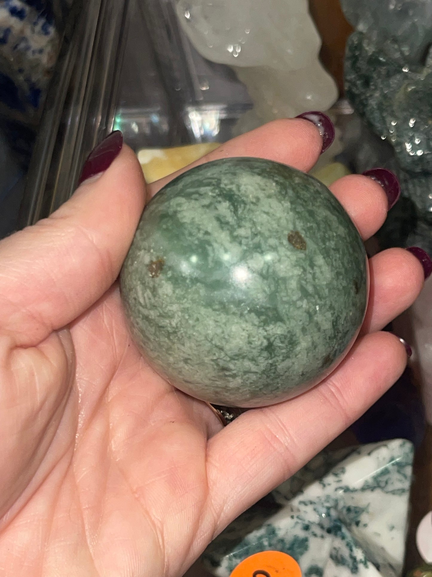 Green Jade with Pyrite Sphere