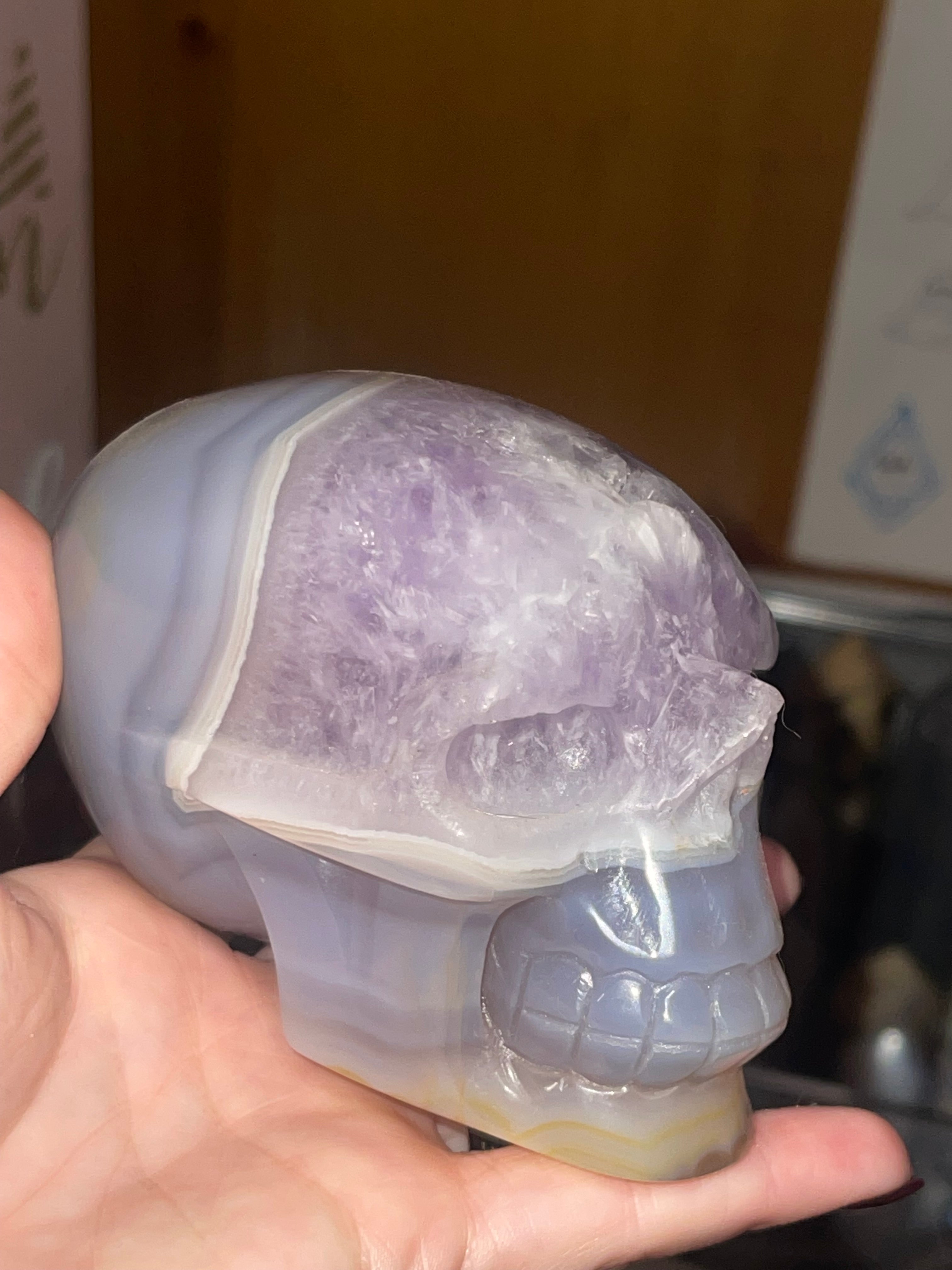 Newest Blue Lace Agate Skull *Gorgeous*