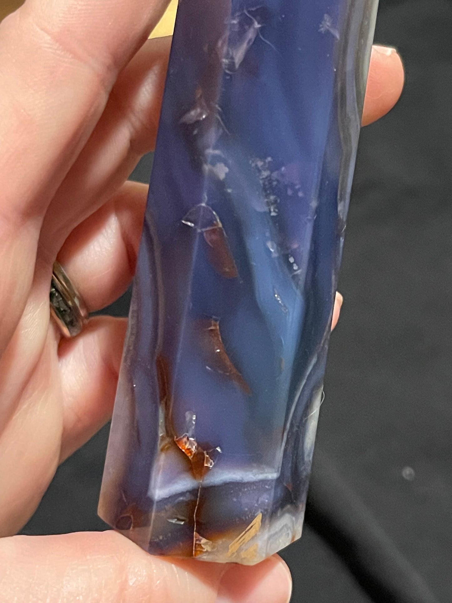 Blue Flower Agate Tower J (UV)