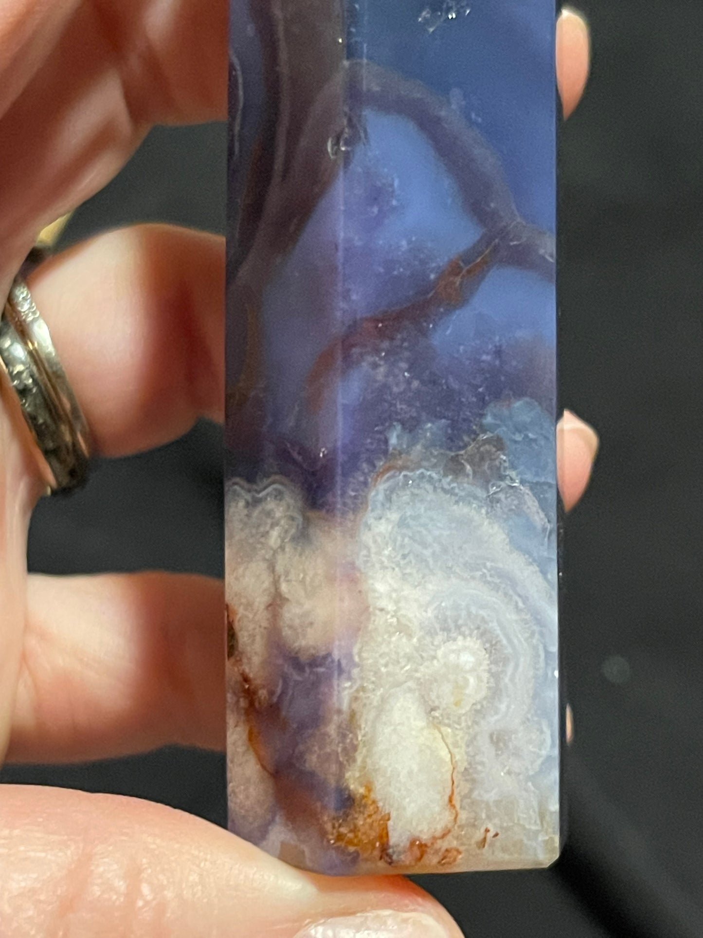 Blue Flower Agate Tower J (UV)