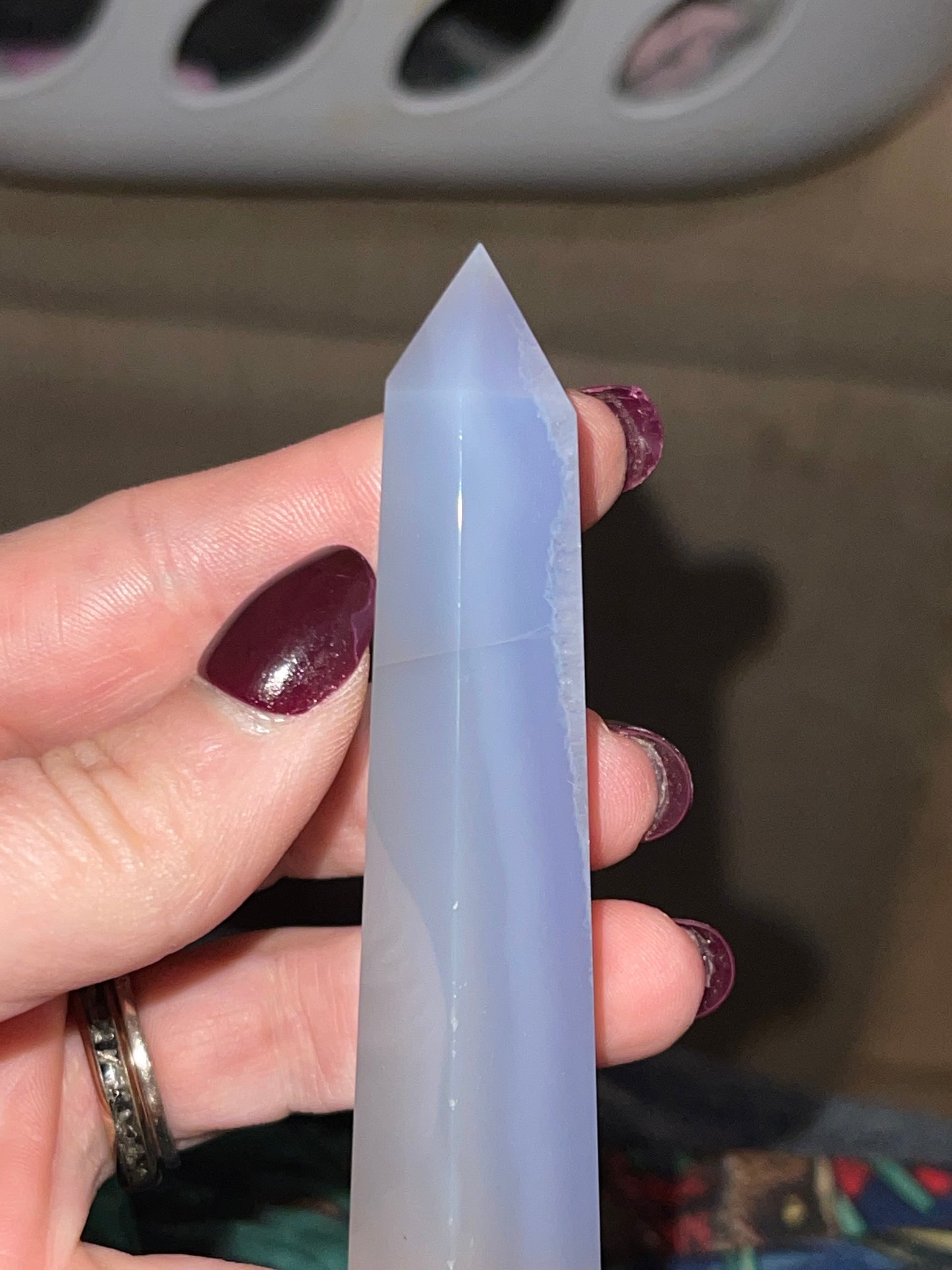 Blue Lace Agate Tower (minimal banding)