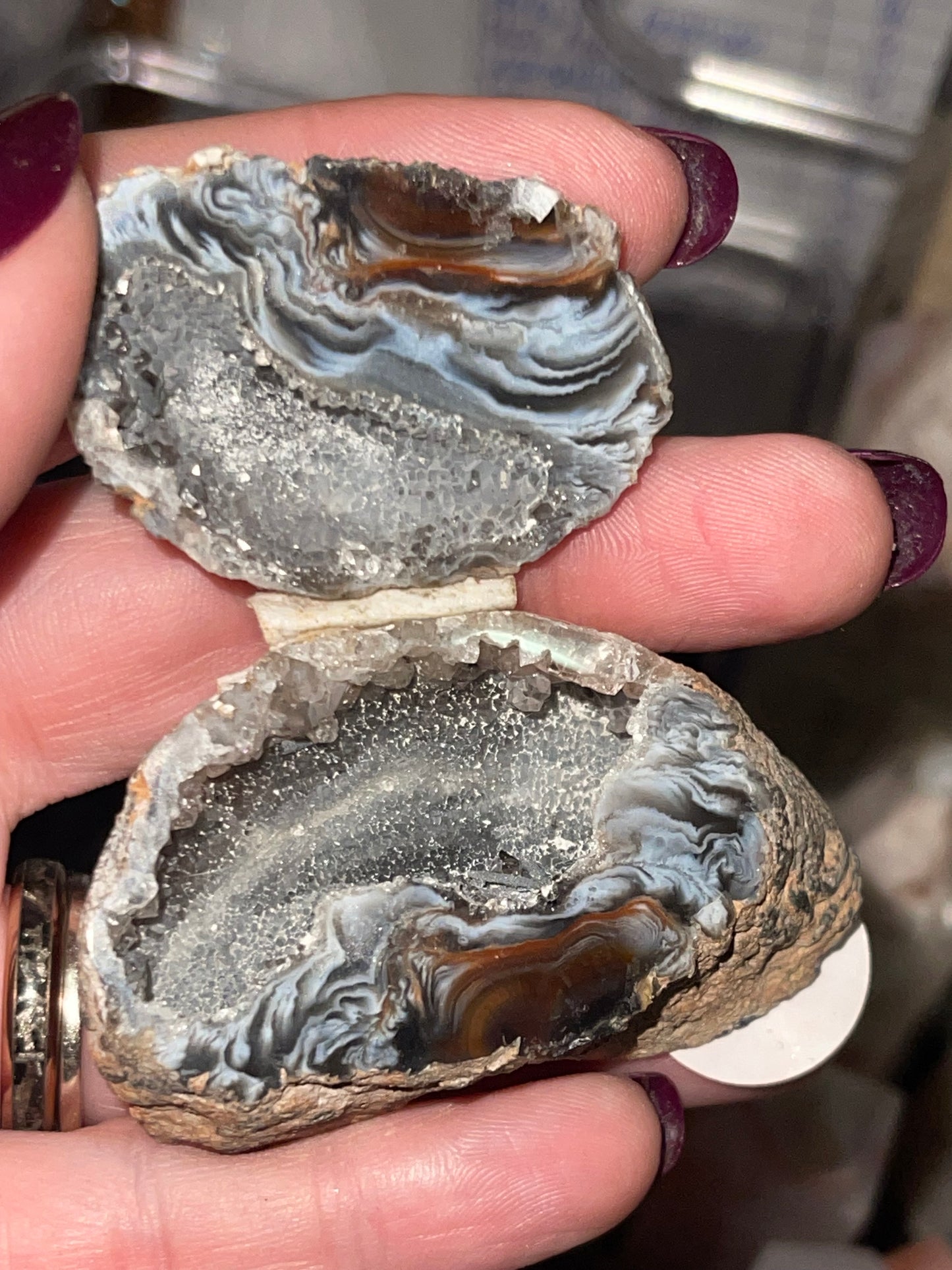 Oco Agate Geode Pair