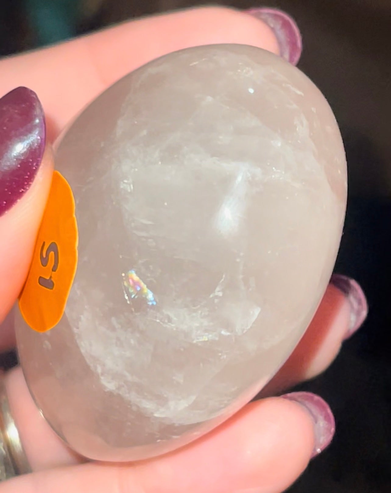 Rose Quartz Palm with 🌈⭐️ Flash