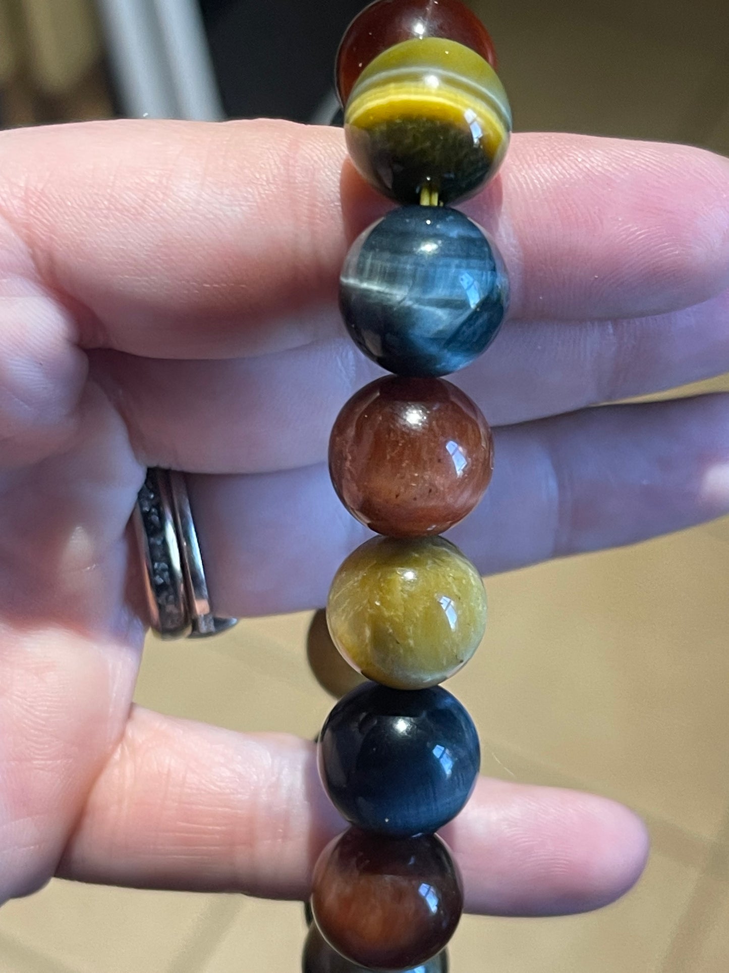 Triple Tiger’s Eye 14mm bracelet