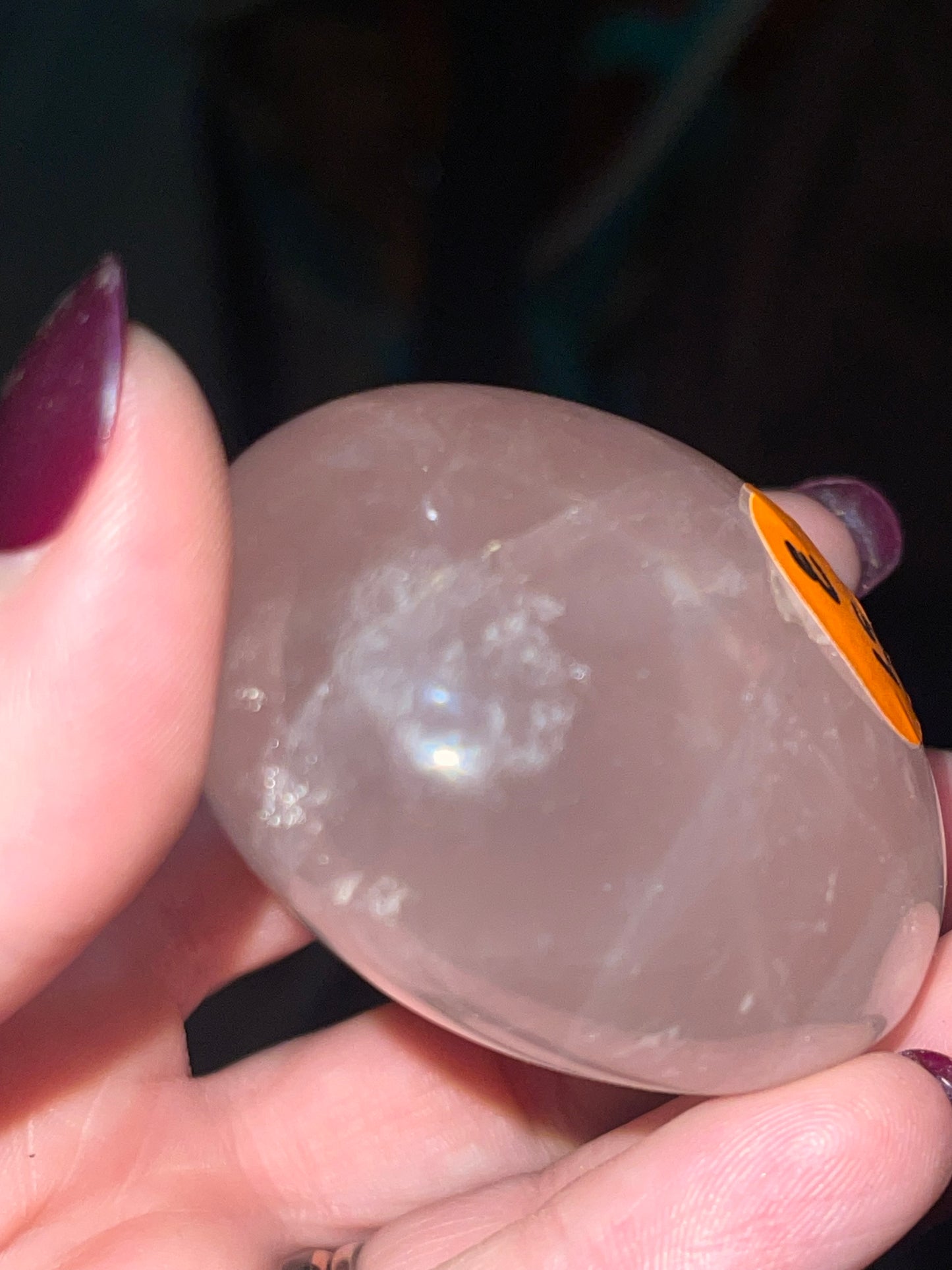 Rose Quartz Palm with 🌈⭐️ Flash