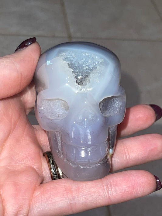 Druzy Agate Skull K