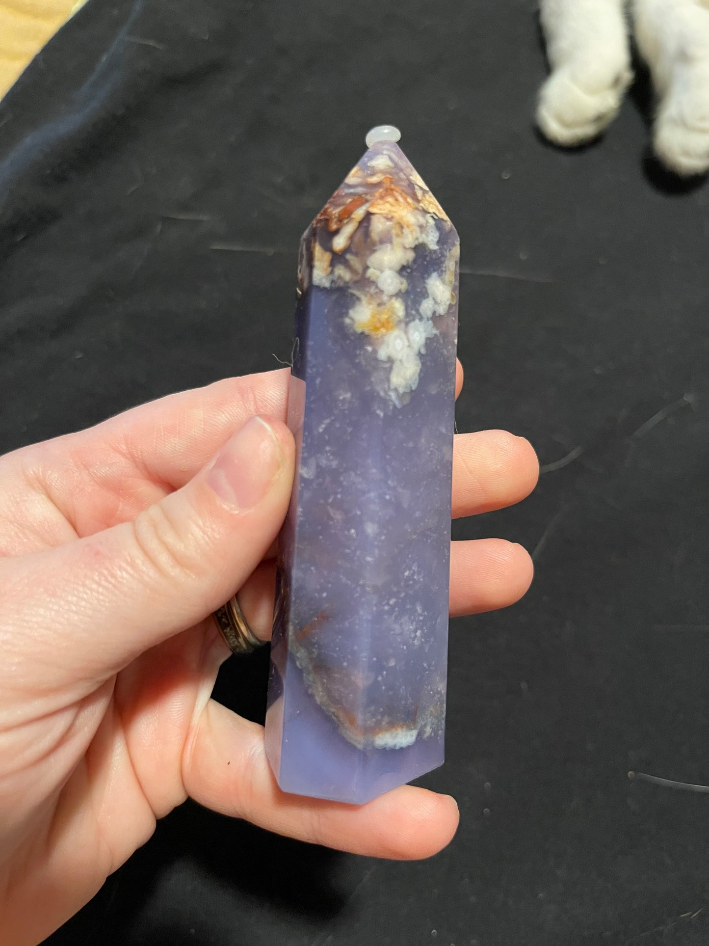 Blue Flower Agate Tower L