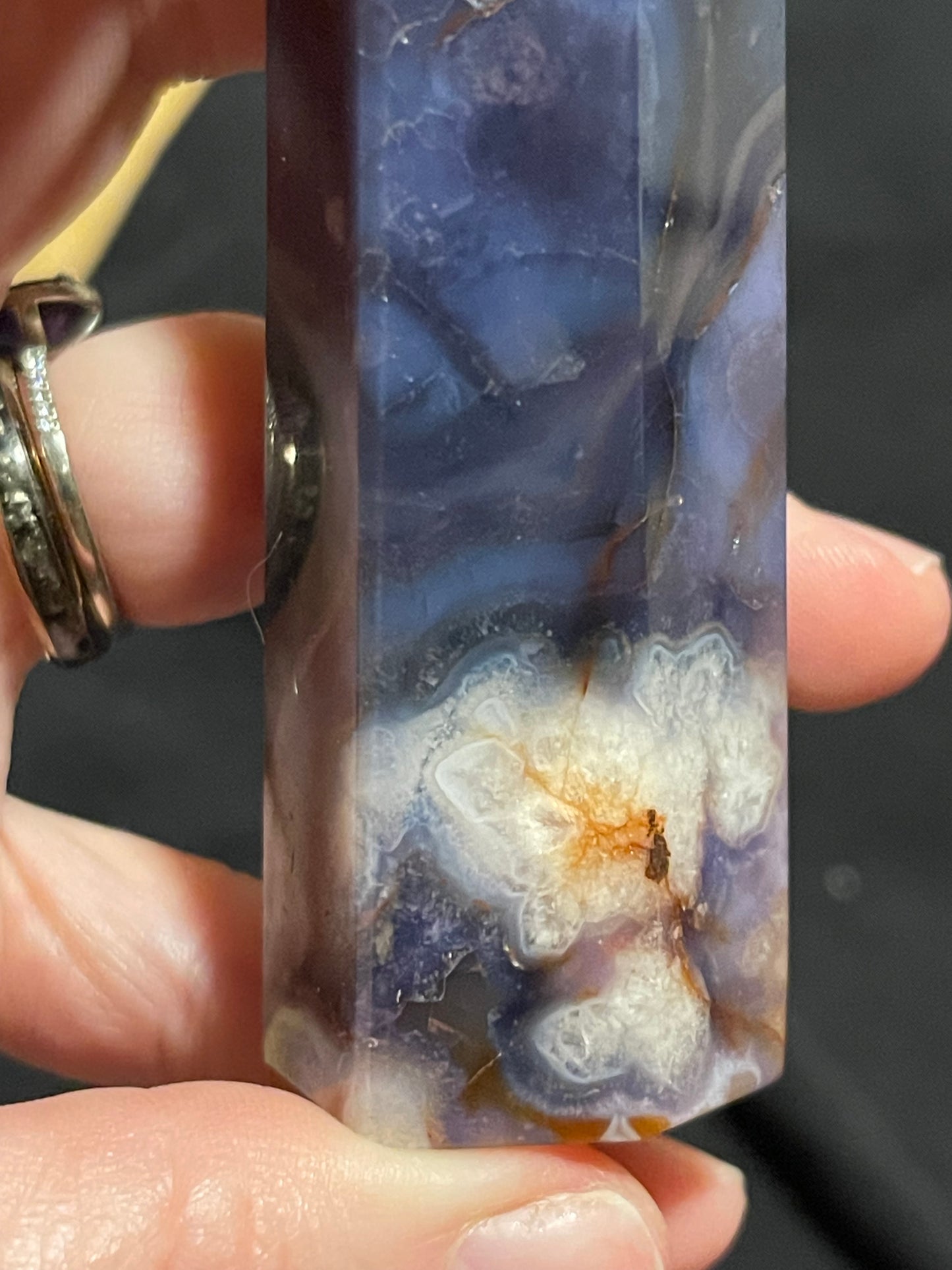 Blue Flower Agate Tower J (UV)