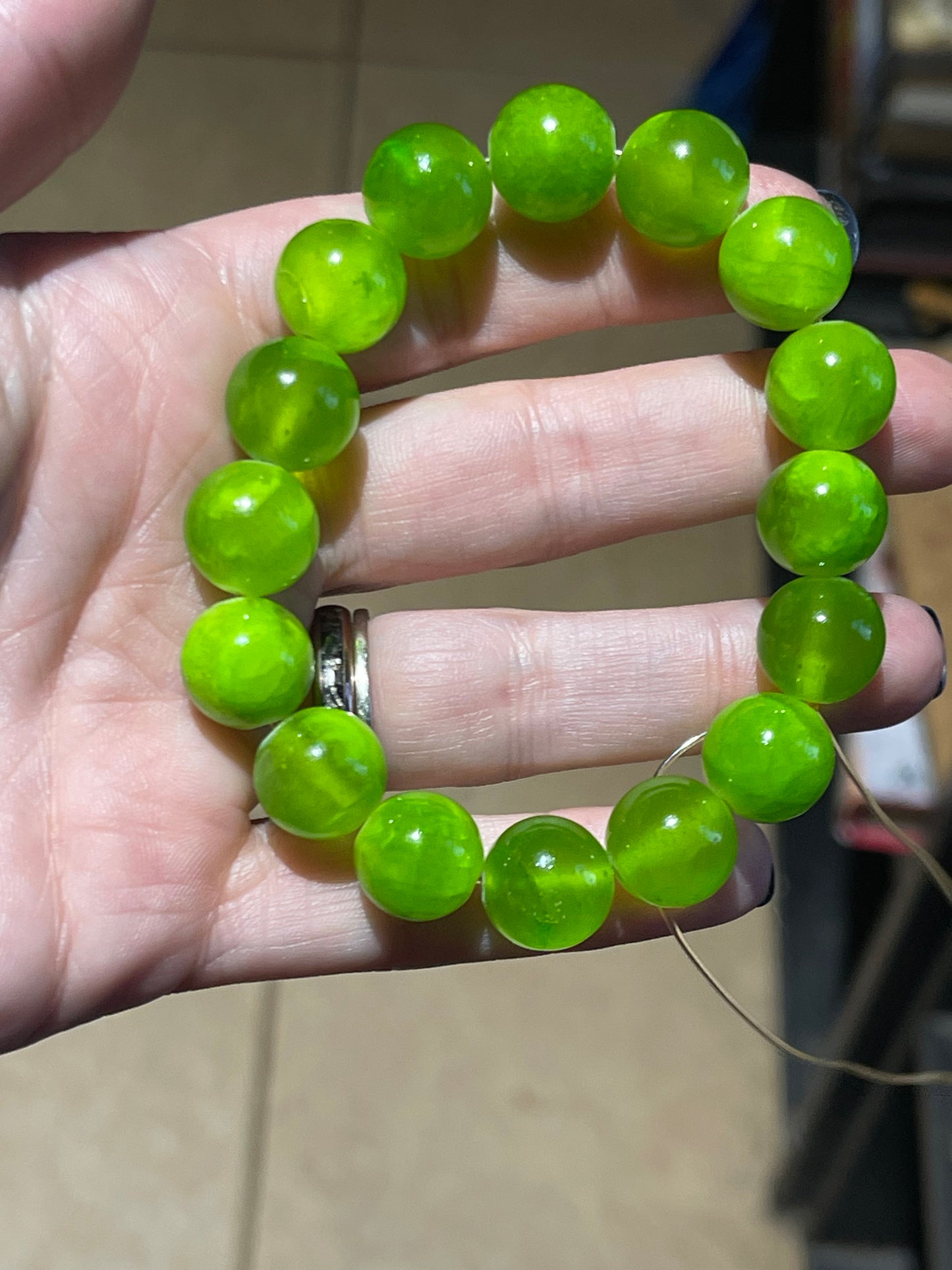 Luminous Green 12mm Bracelet (Man made)