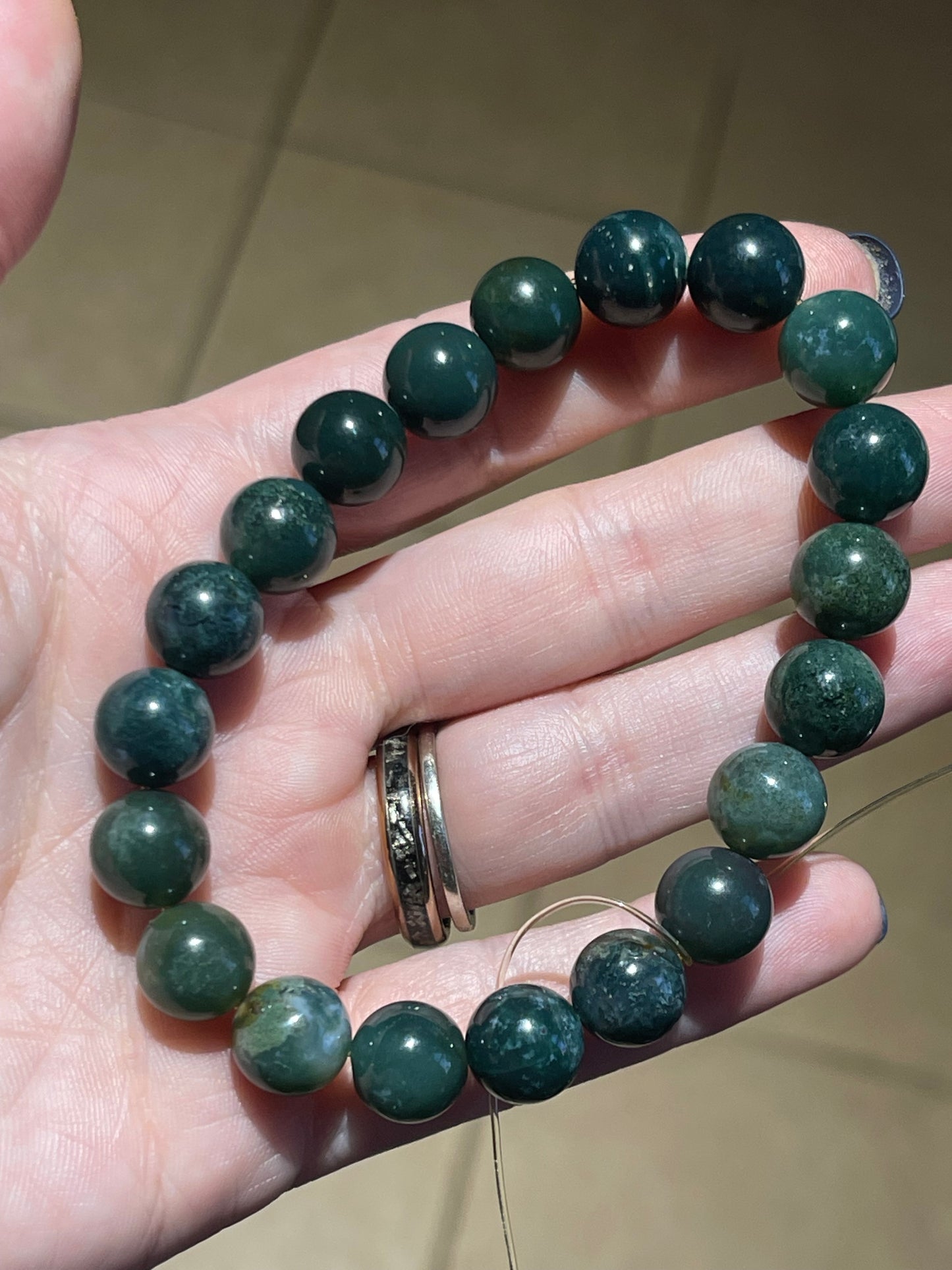 Moss Agate 10mm bracelet