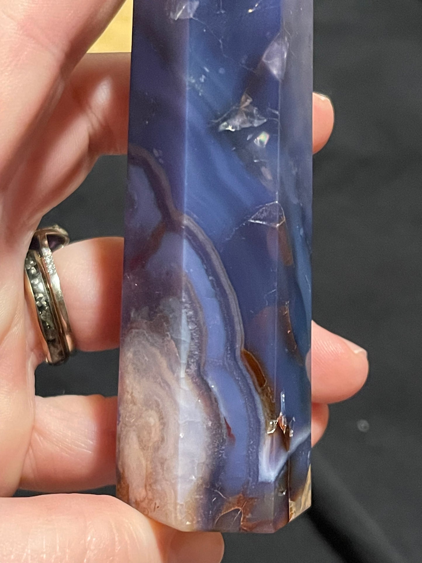 Blue Flower Agate Tower J (UV)