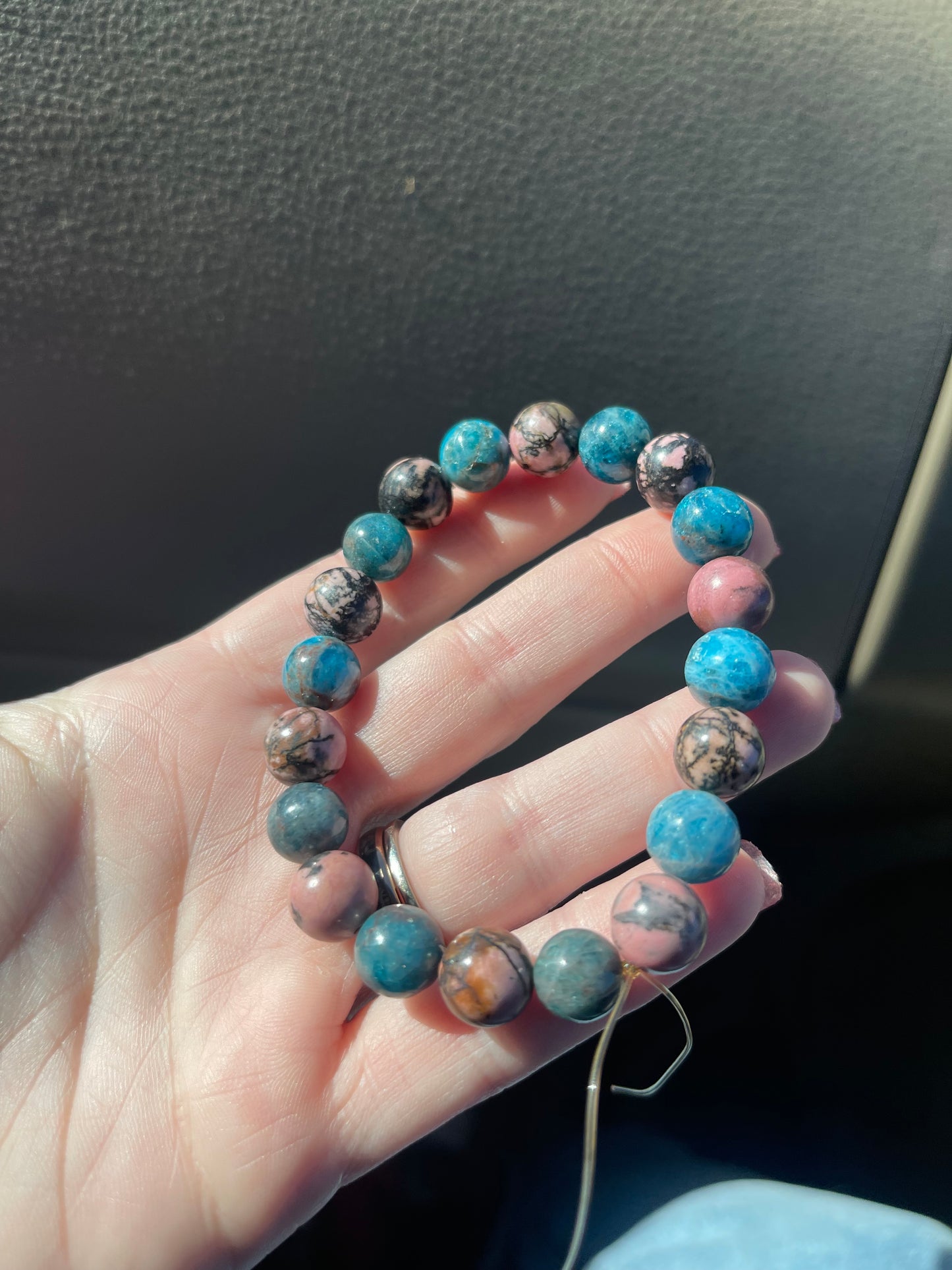 Rhodonite & Blue Apatite 10mm bracelet