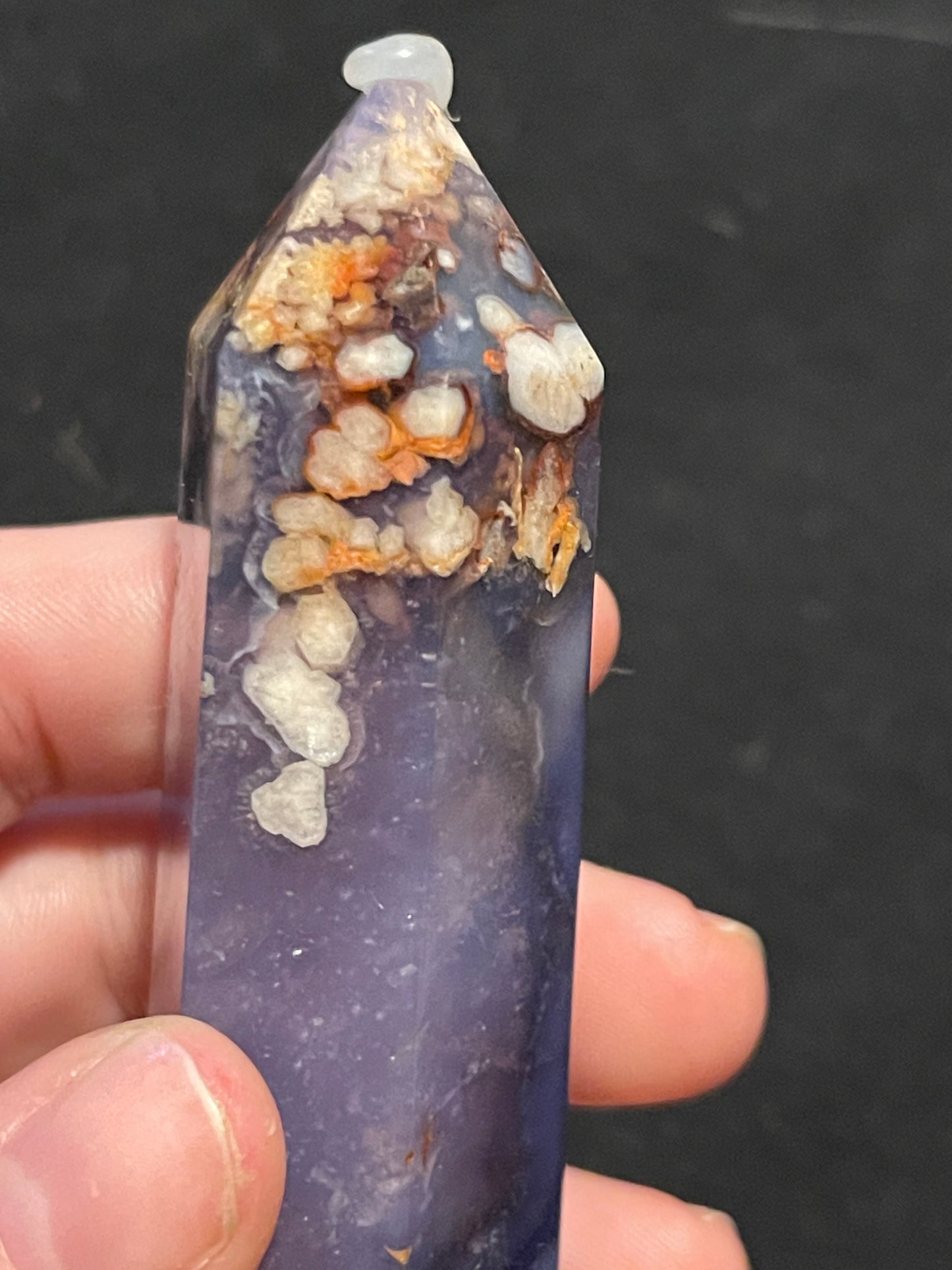 Blue Flower Agate Tower L