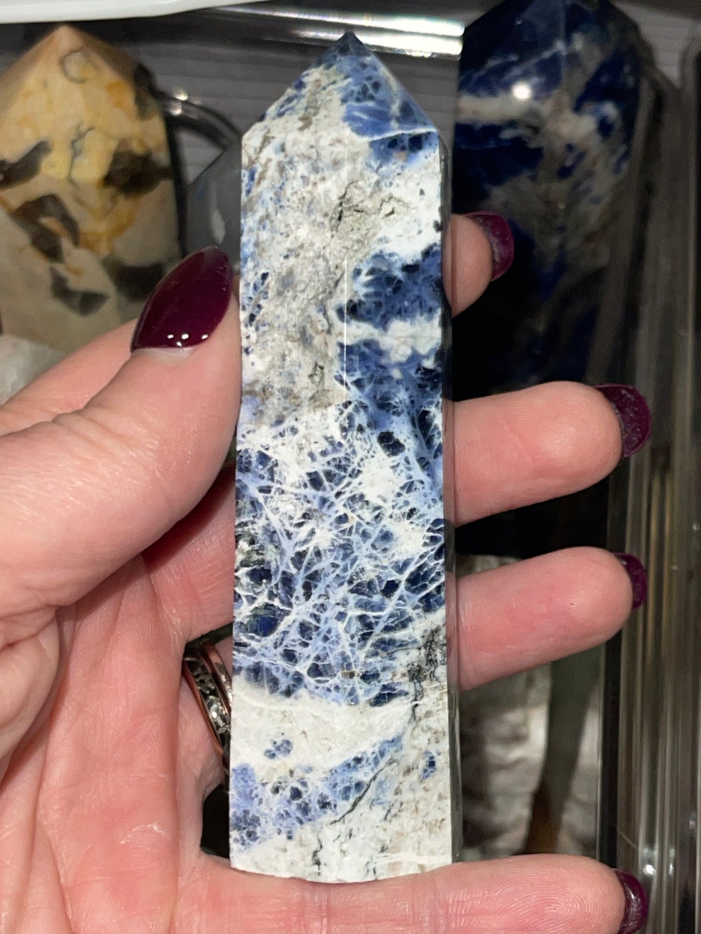 Sodalite Tower with Druzy