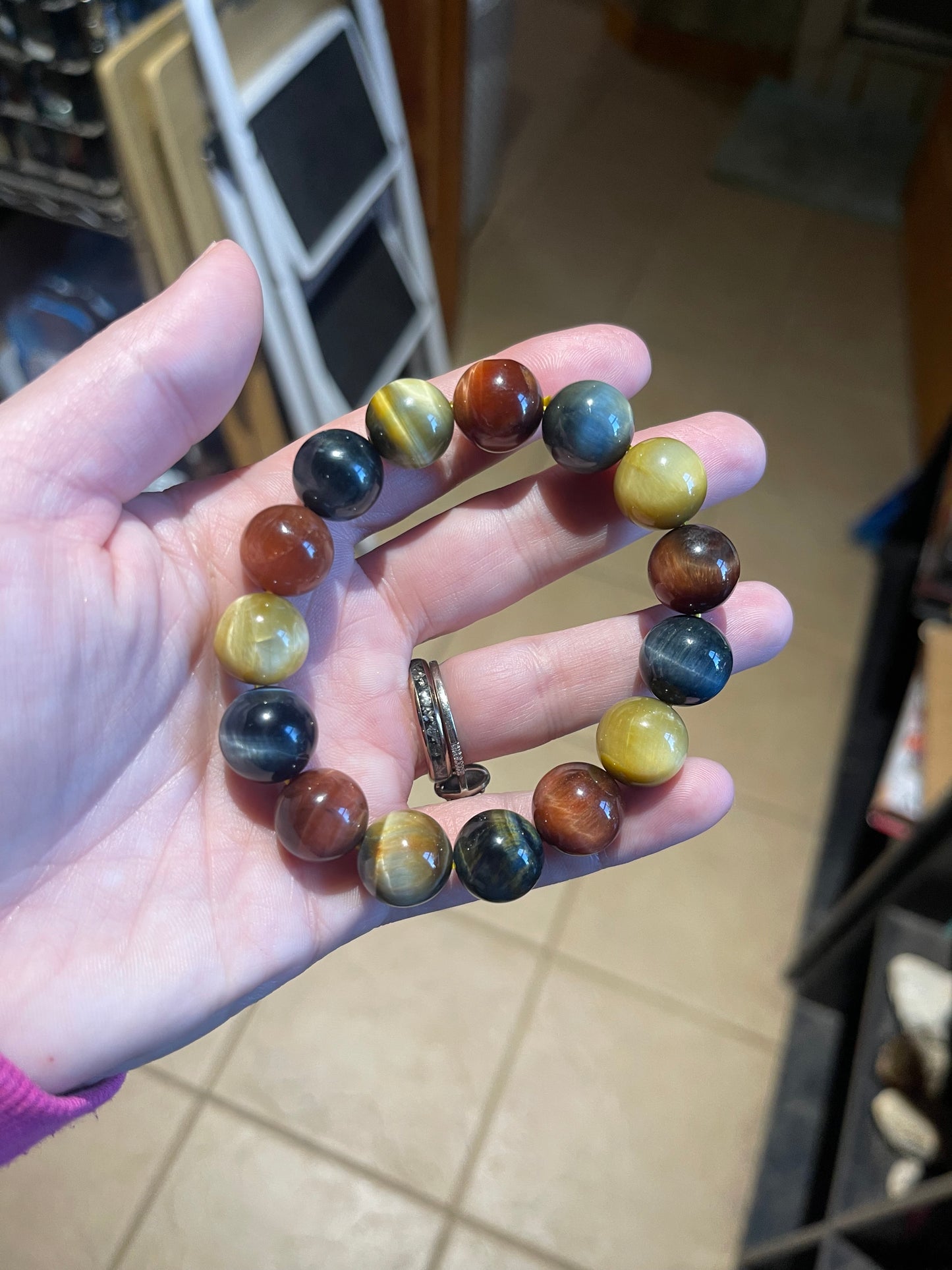 Triple Tiger’s Eye 14mm bracelet