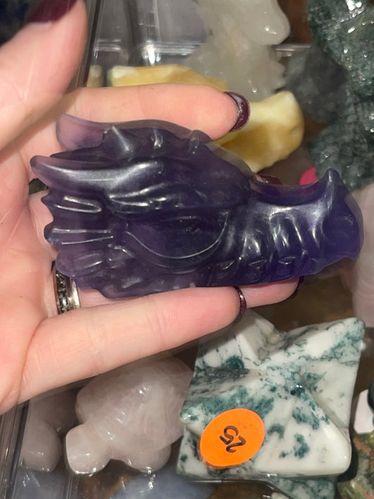 Purple Fluorite Dragon Head (UV)